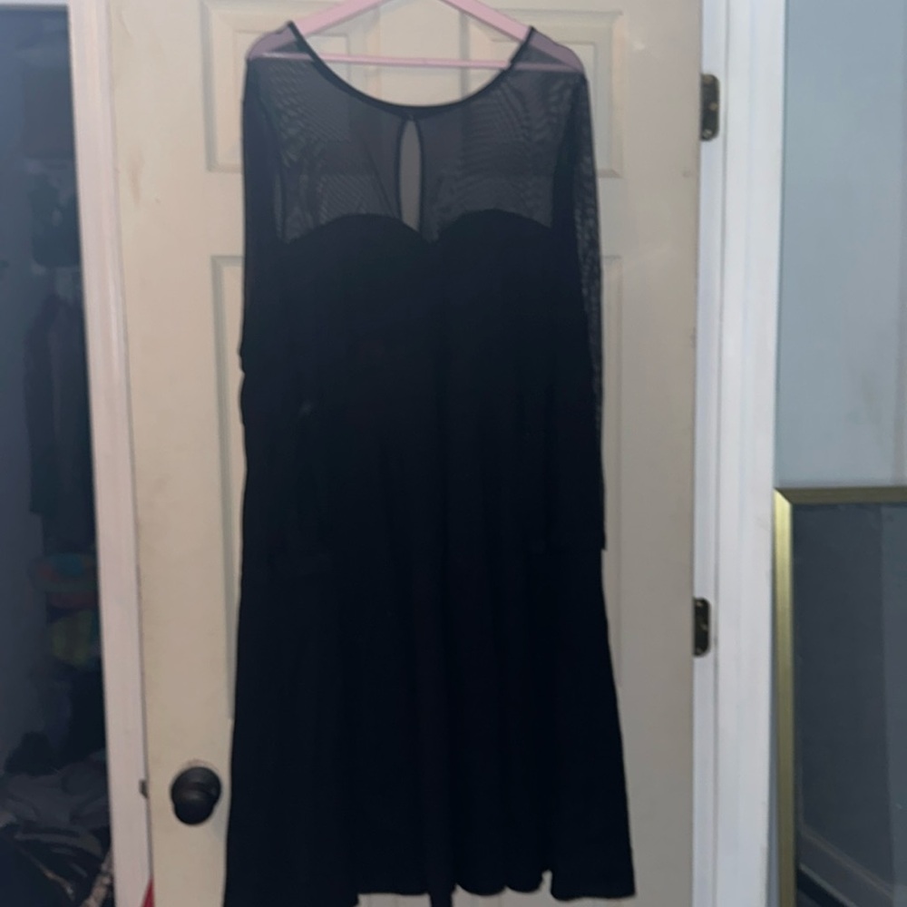 Mesh long sleeve formal dress